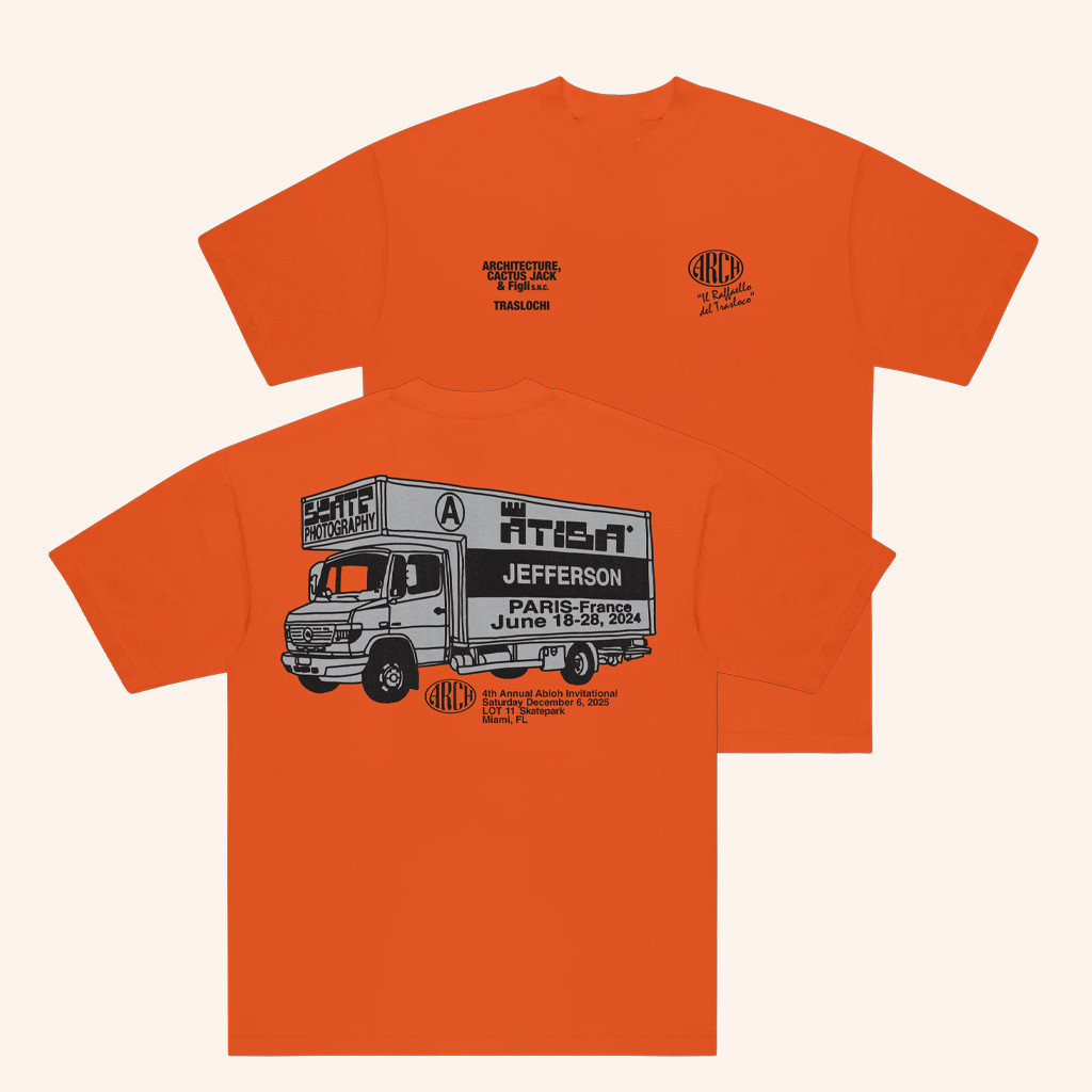 Virgil Abloh Archive Merch CJ X Arch Traslochi T-Shirt Gift Ideas For Friends