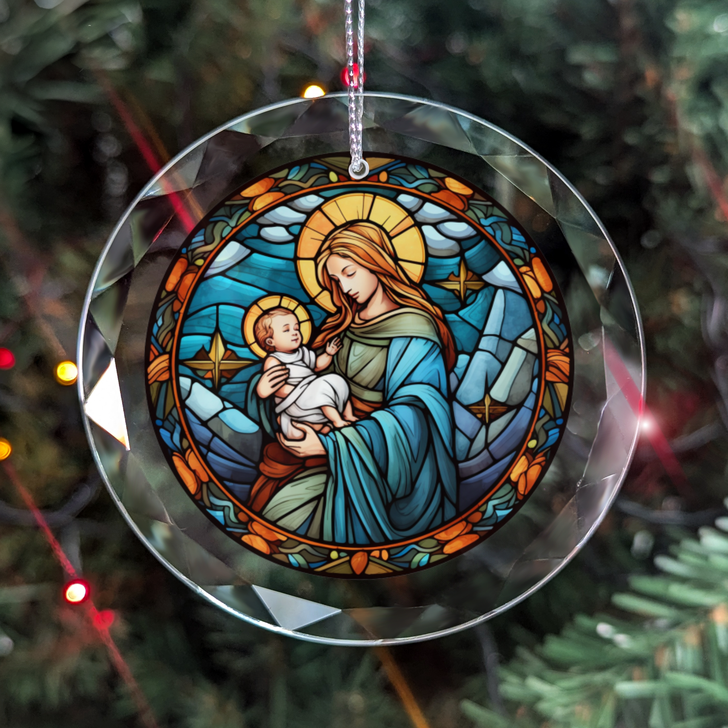 Virgin Mary And Baby Jesus Ornament And Keychain Nice Gift For Friends
