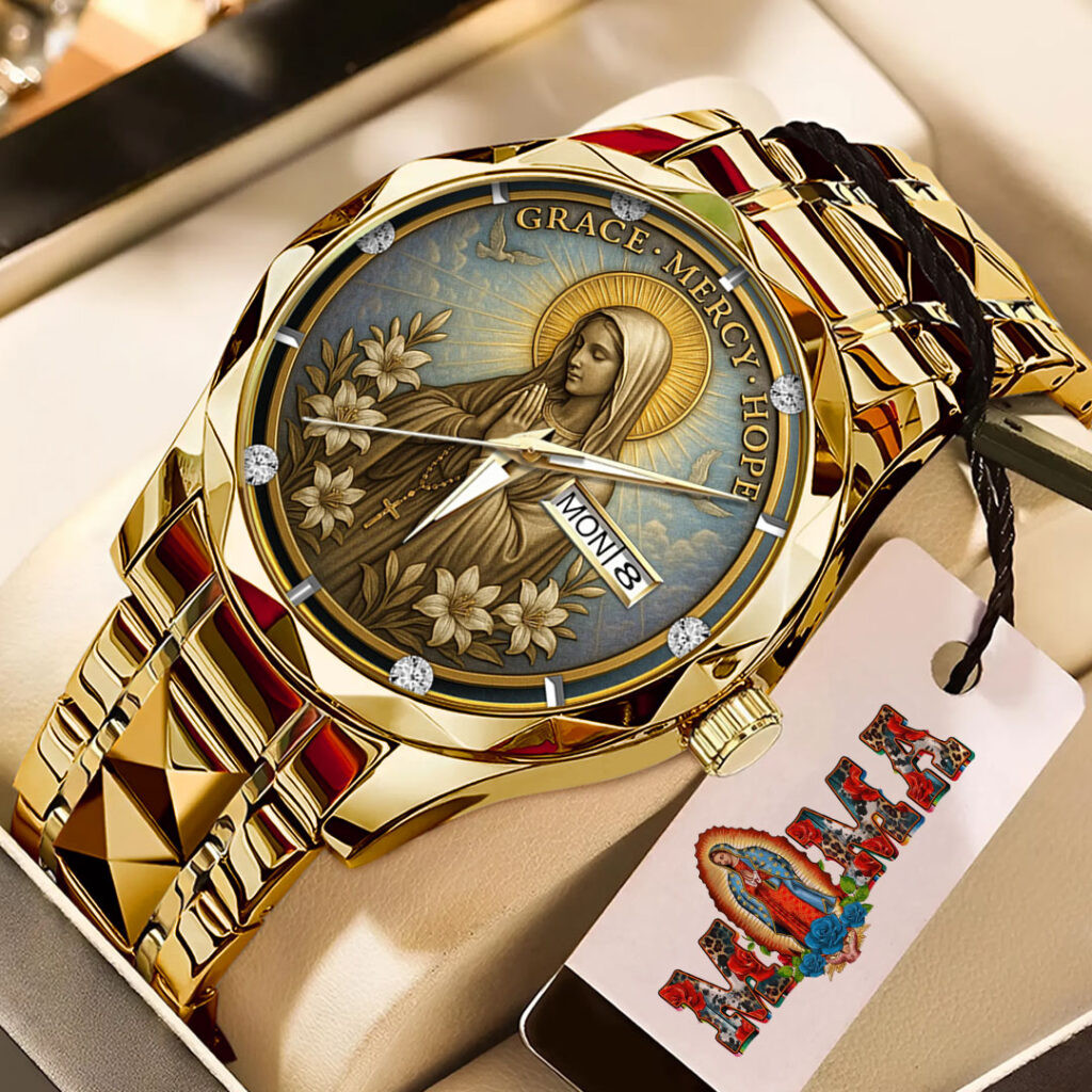 Virgin Mary Grace Mercy Hope Watch Cool Christian Merch Christmas Present For Sister