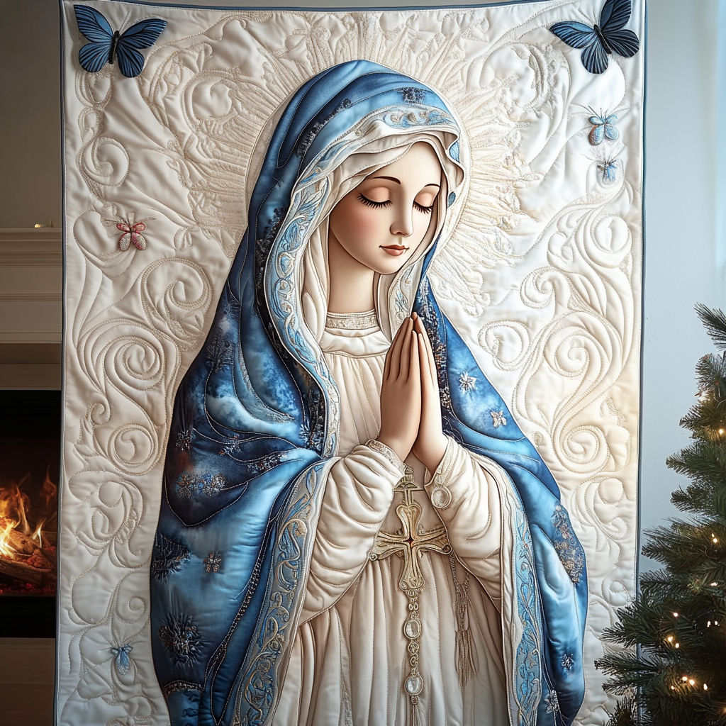 Virgin Mary Quilted Blanket Christmas Presents For Wife