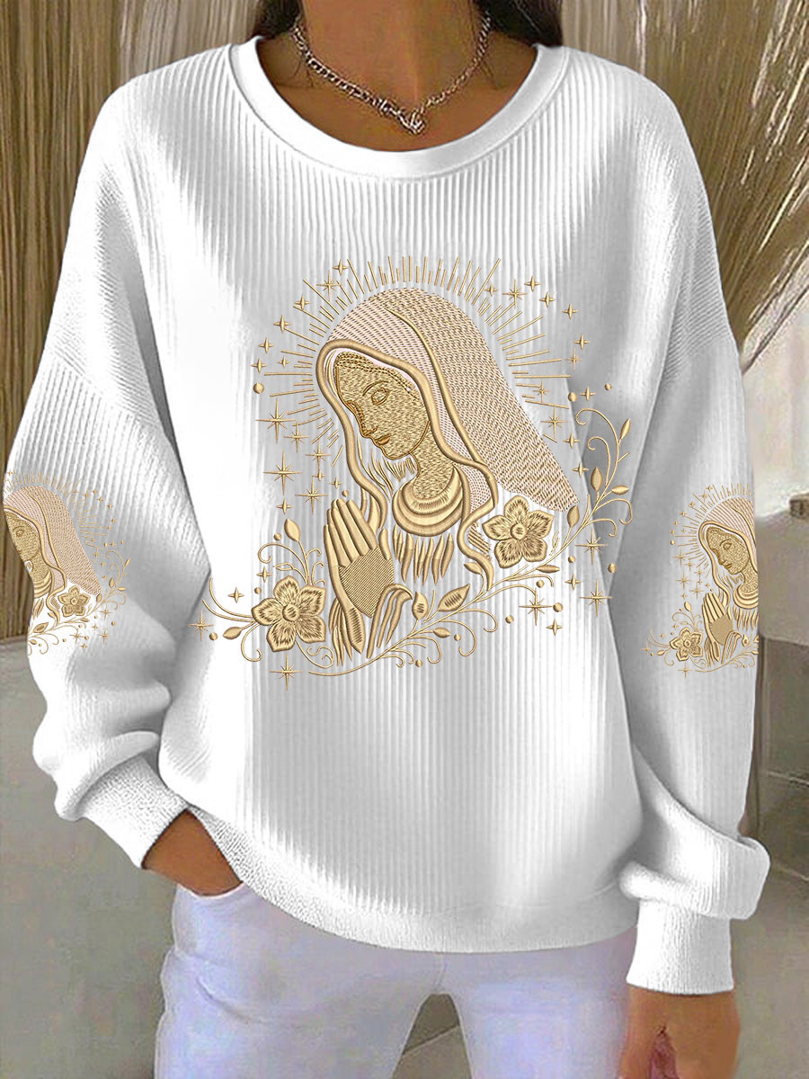 Virgin Mary Sweatshirt Walk By Faith Christian Clothing Best Gift For Her