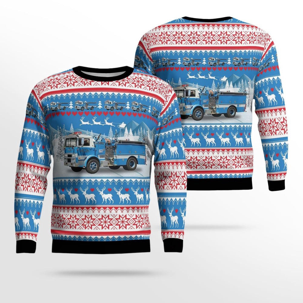 Virginia City Nevada Storey County Fire Department Mark Twain Christmas AOP Ugly Sweater Gift For Christmas