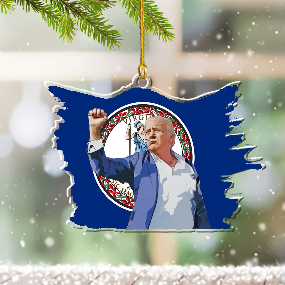 Virginia for Trump 2024 Ornament Shape I Stand With Trump Christmas Decoration