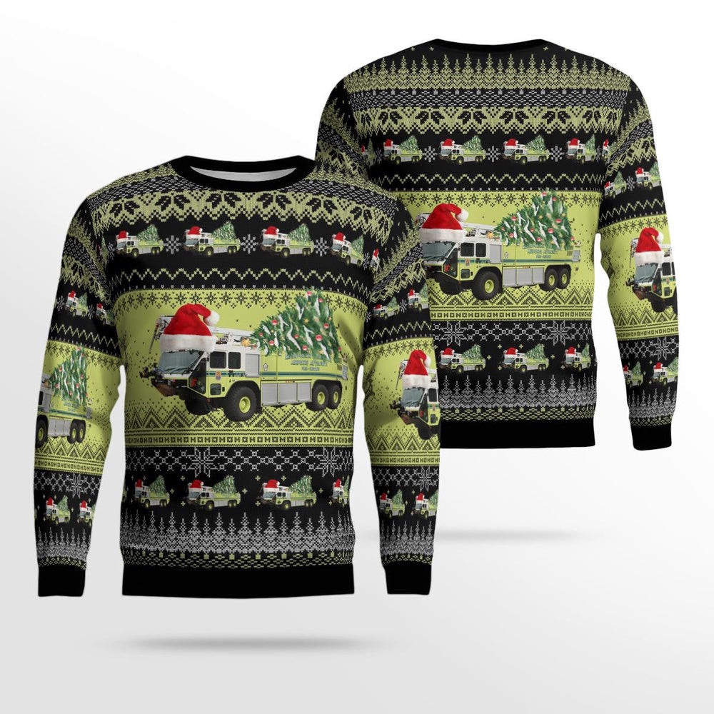 Virginia Metropolitan Washington Airports Authority Fire Rescue AOP Christmas Ugly Sweater Gift For Christmas