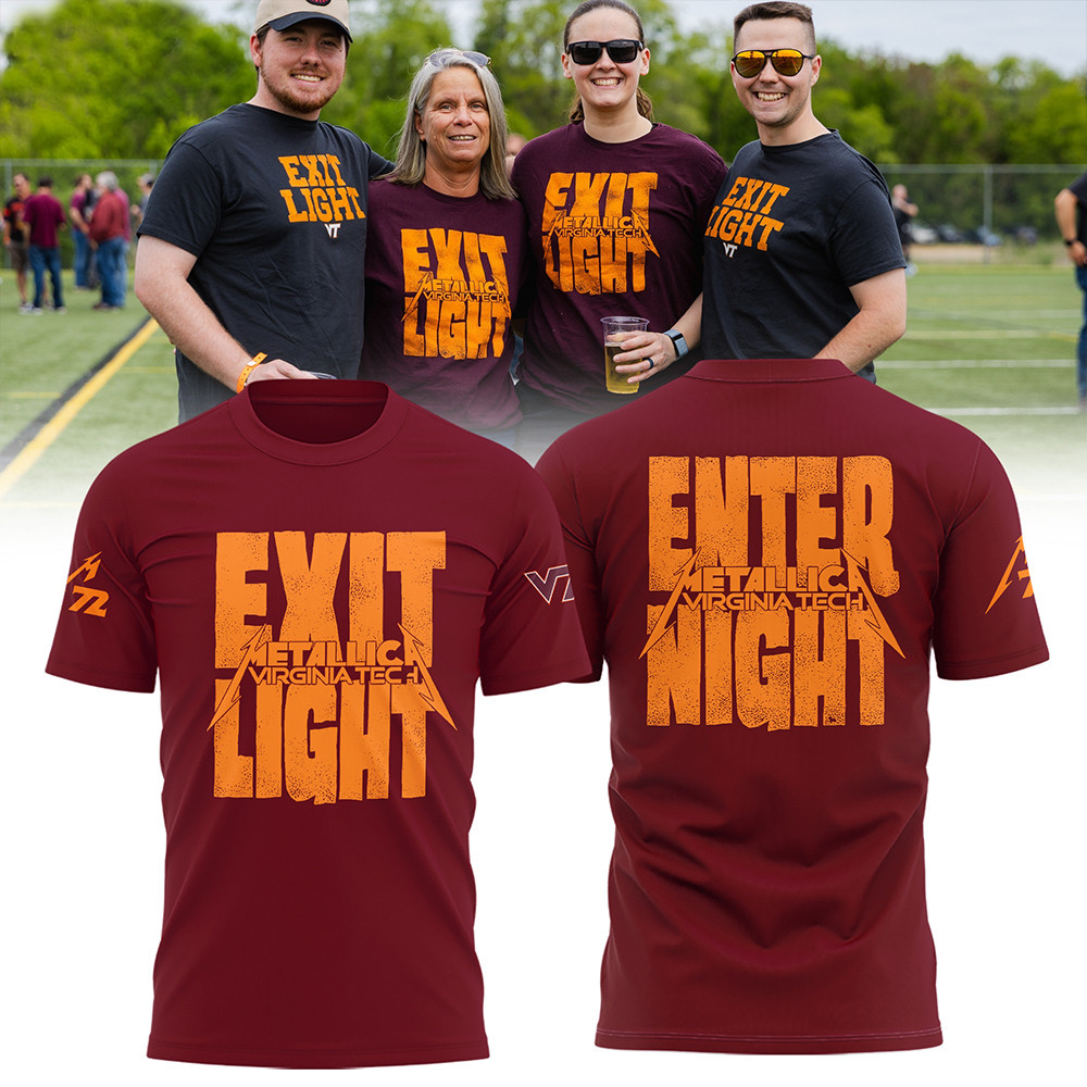 Virginia Tech Metallica M72 2025 Merch T-Shirt Exit Light Enter Night Best Gifts For Fans