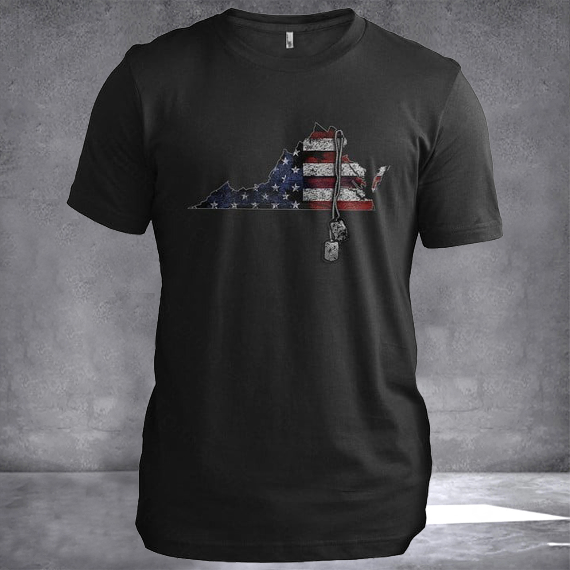 Virginia Veteran Dog Tags Virginia T-Shirt Patriotic Tee Shirts Gifts For Veteran