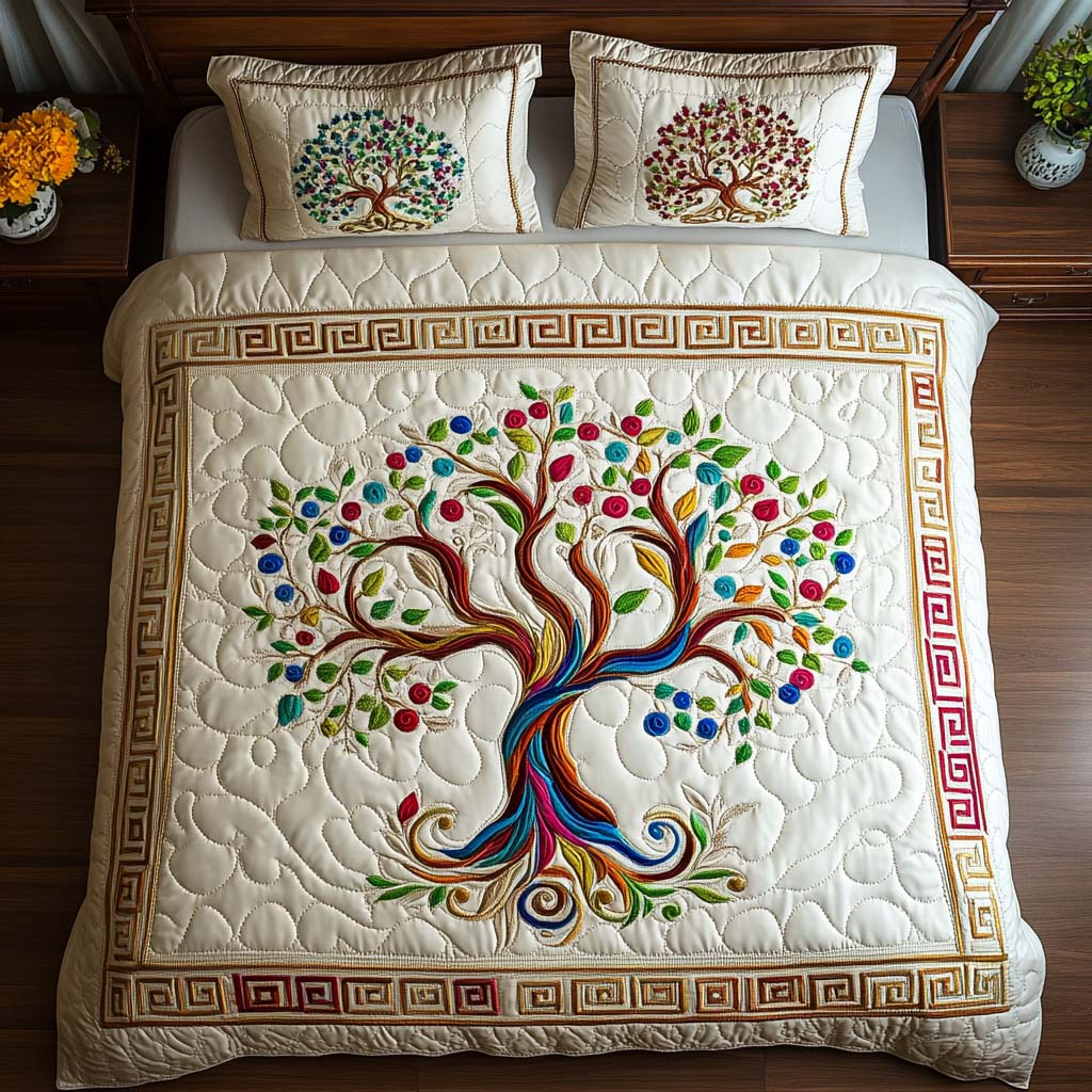 Vital Bloom Quilted Bedding Set Bedroom Decorations Tree Of Life Gifts For Women