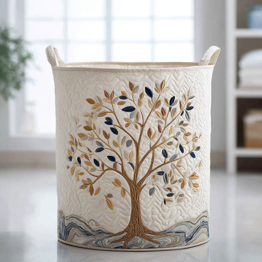 Vital Bloom Quilted Laundry Basket Summer Merch Vibes