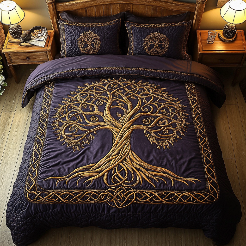 Vitality Tree Quilted Bedding Set Soft Bedding Set That Makes a Great Christmas Gift