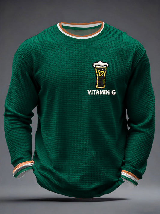 Vitamin G Guinness Beer Long Sleeve Shirt Funny St Pattys Day Irish Drinking Shirt Gift For Men