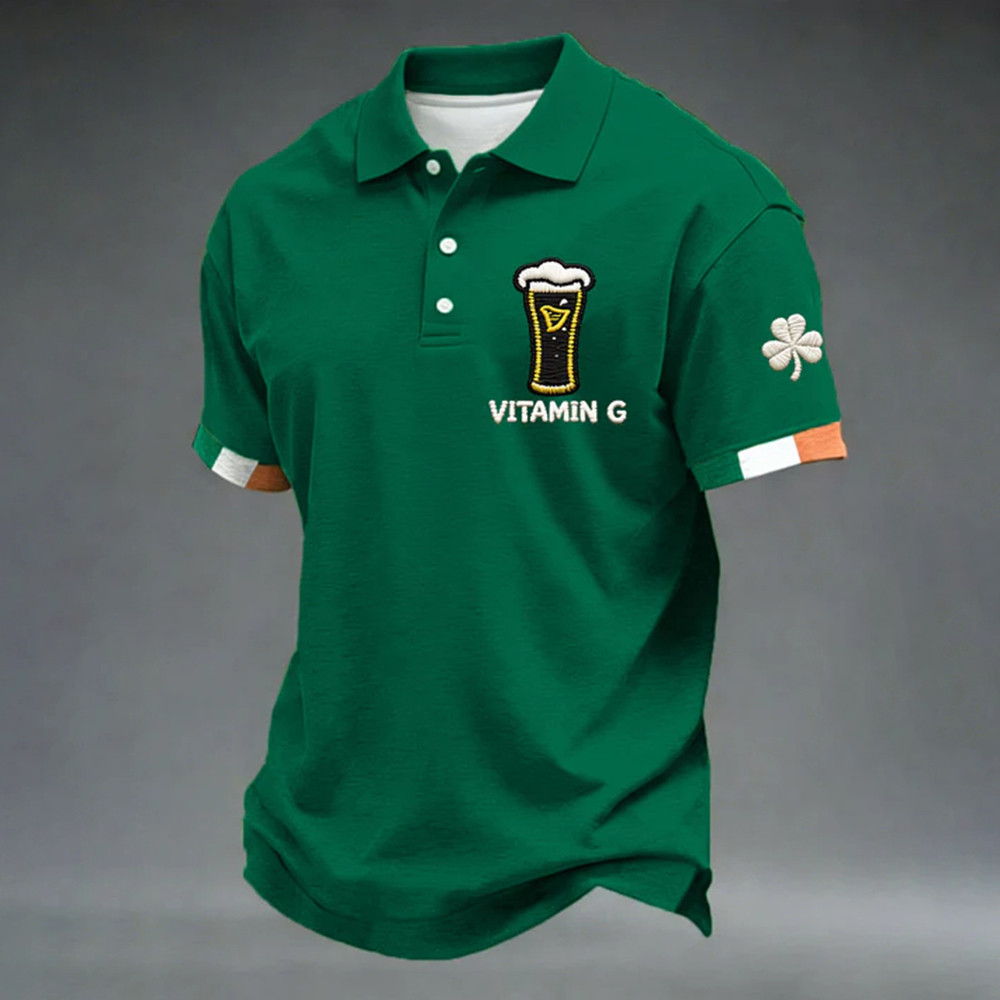 Vitamin G Saint Patricks Day 2026 Polo Shirt St Paddy Day Shirt Gift For Men