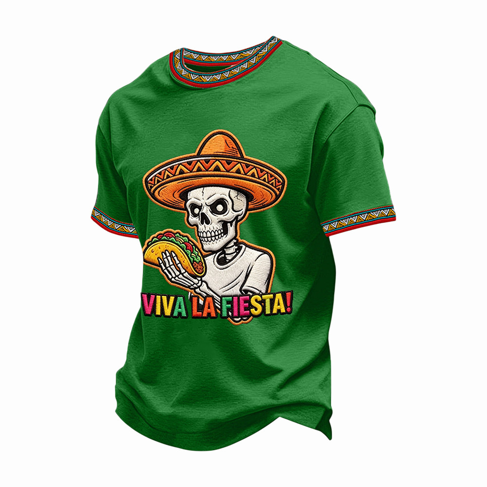 Viva La Fiesta! Skeleton Skull Shirt Mexican Fiesta Apparel Mexican Novelty Items