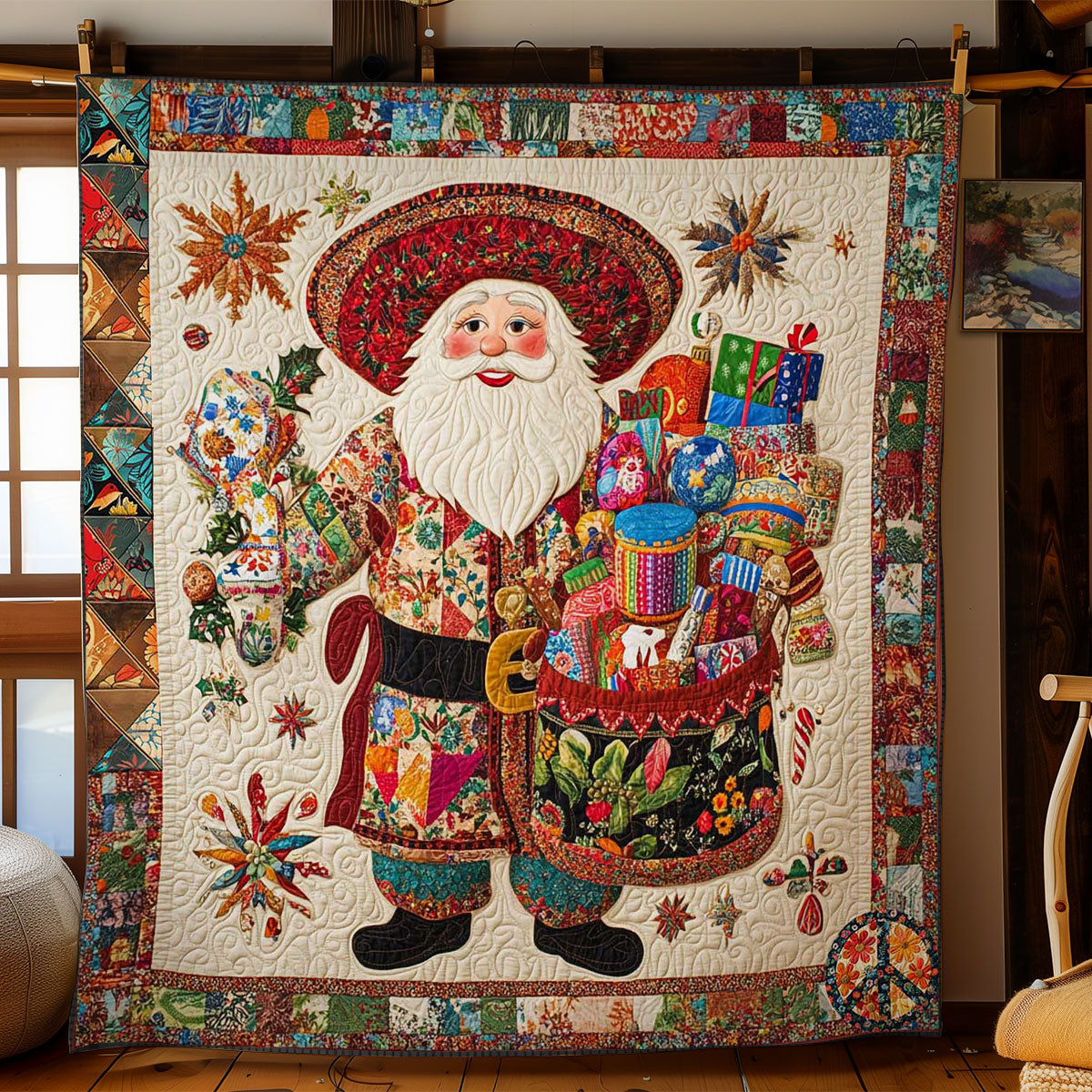 Viva Santa Quilt Premium Quilt Blanket for Family and Guests