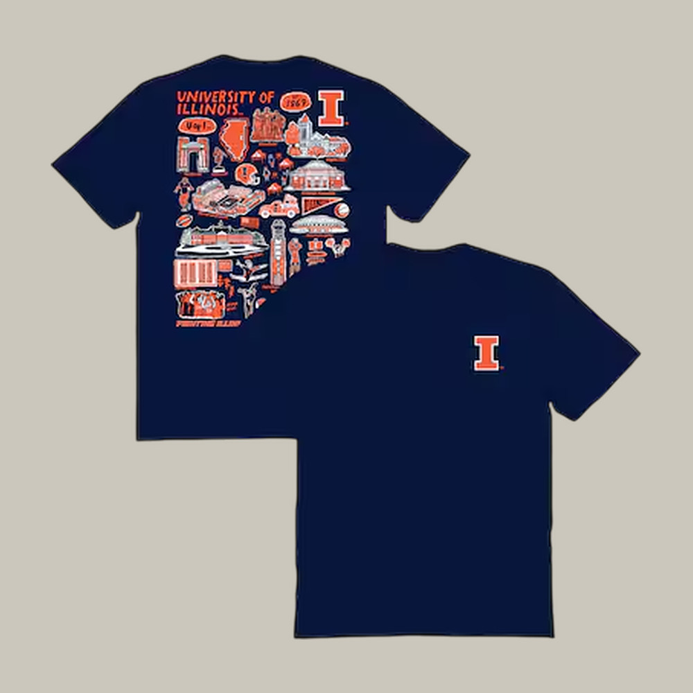 Vive La Fete Illinois Fighting Illini Artwork T-Shirt Illinois Fighting Illini Clothes Gift For Father