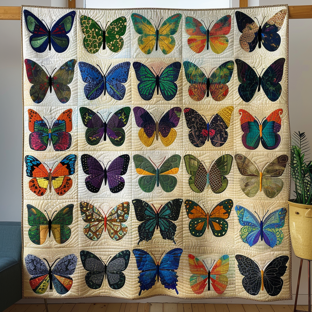 Vivid Butterflies Quilted Blanket Butterfly Gifts For Her