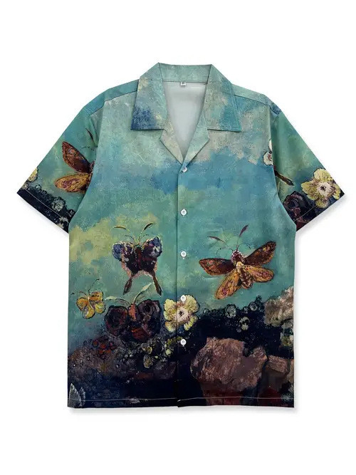 Vivid Butterfly Painting Hawaiian Shirt Retro Art Shirt Best Gifts For Butterfly Lovers
