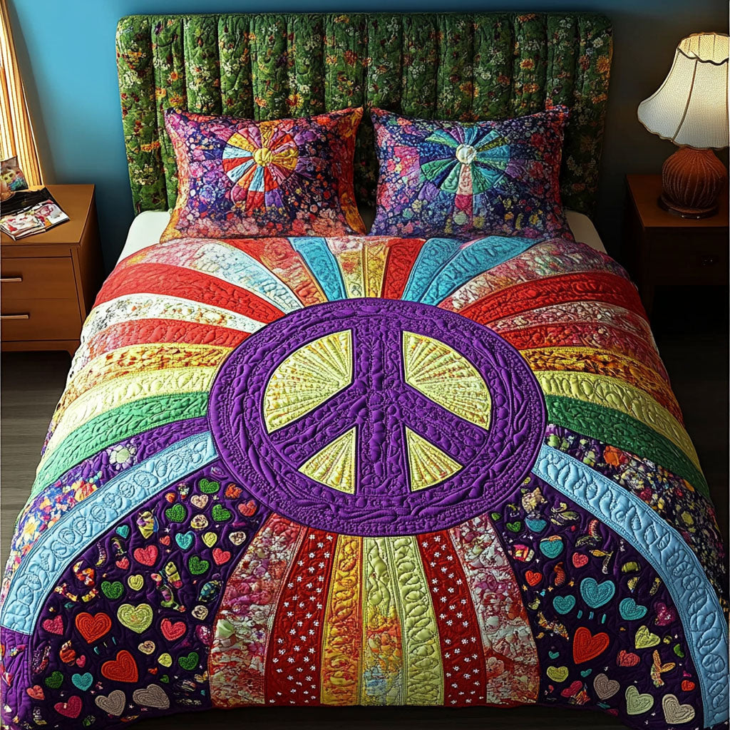 Vivid Dreams Quilted Bedding Set Holiday Duvet Cover Set Gifts For Your Hippie Friend