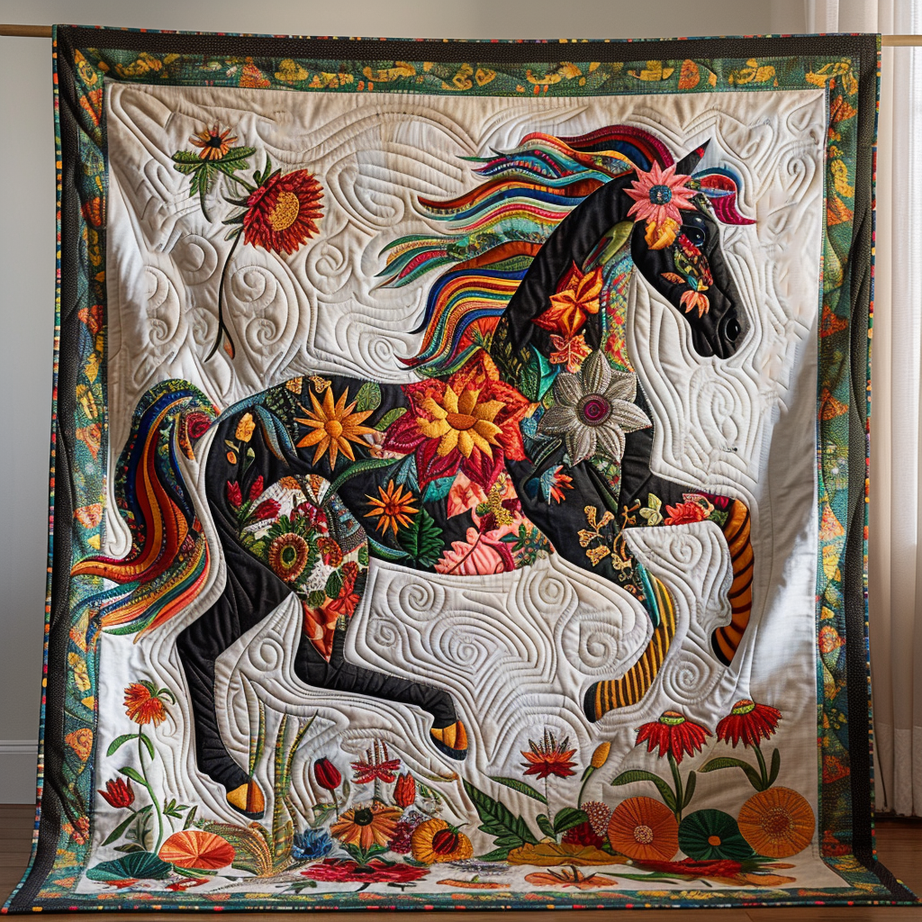 Vivid Horse Quilted Blanket Gifts For Horse Trainers