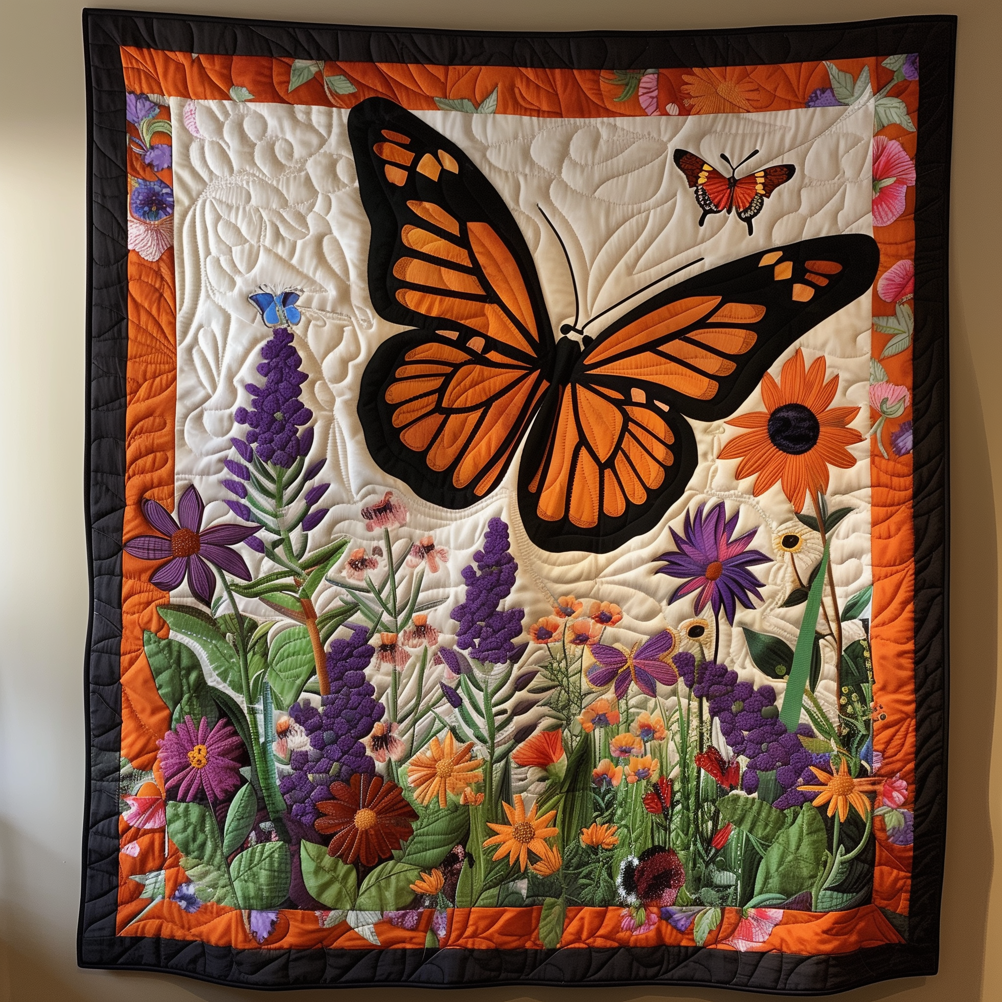 Vivid Monarch Butterflies Quilted Blanket Butterfly Gifts For Her