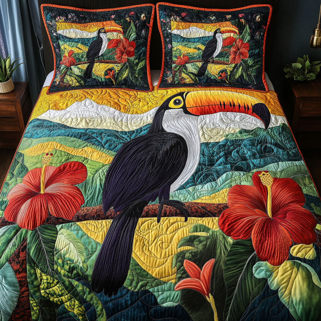 Vivid Paradise Quilted Bedding Set Bed Decor Ideas Cool Gifts For Bird Lovers