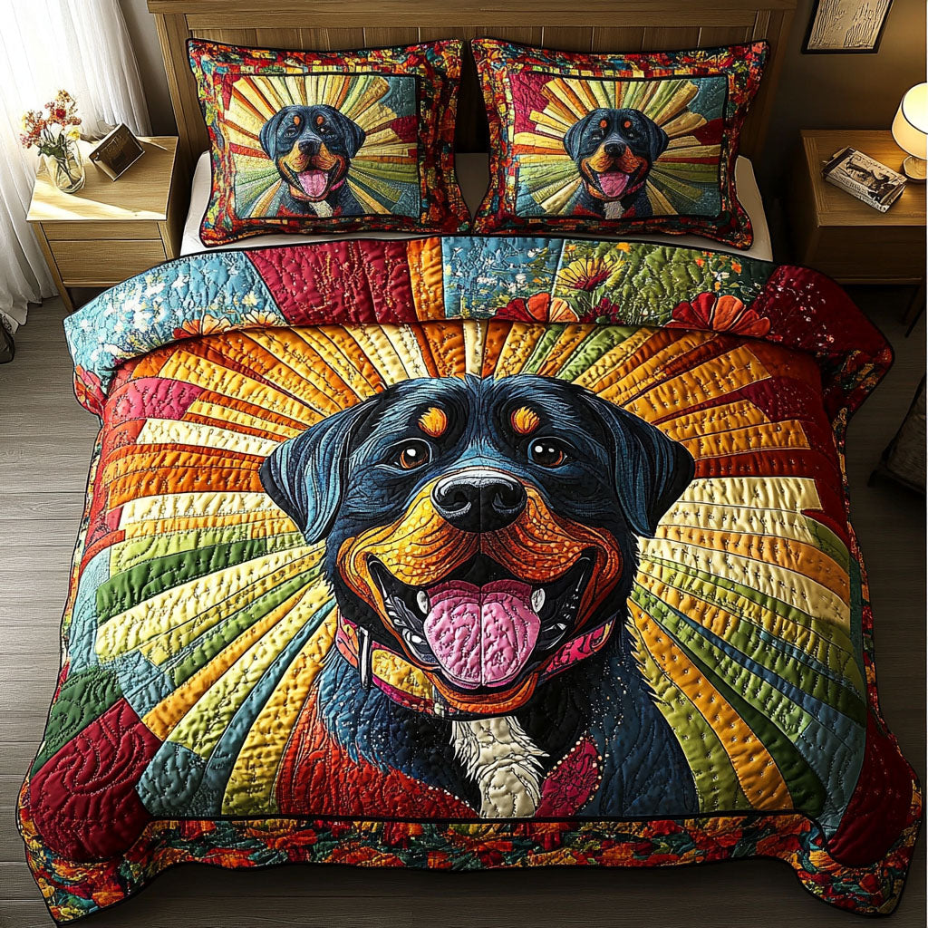 Vivid Smile Quilted Bedding Set Unique Bedding Gift for Family Gatherings