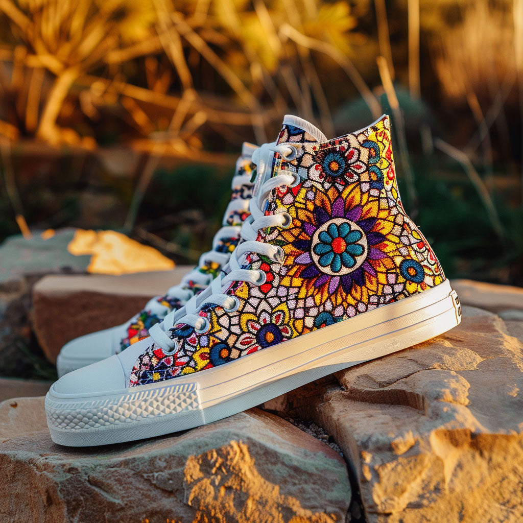 Vivid Vibe Canvas High Tops Merch For Women