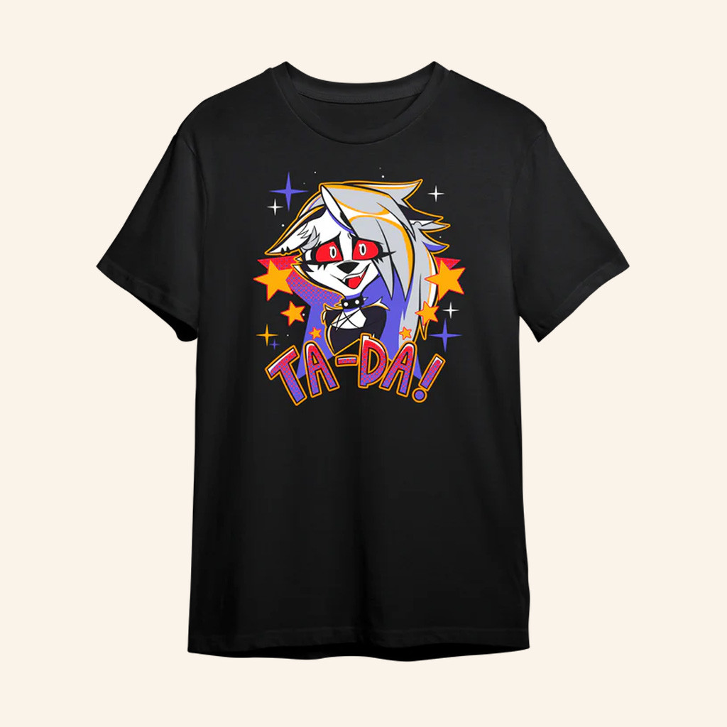 Vivziepop Merch Helluva Boss Loona Ta Da Black T-Shirt Present For Wife Vivziepop Merch Helluva Boss Loona Ta Da Black T-Shirt Present For Wife