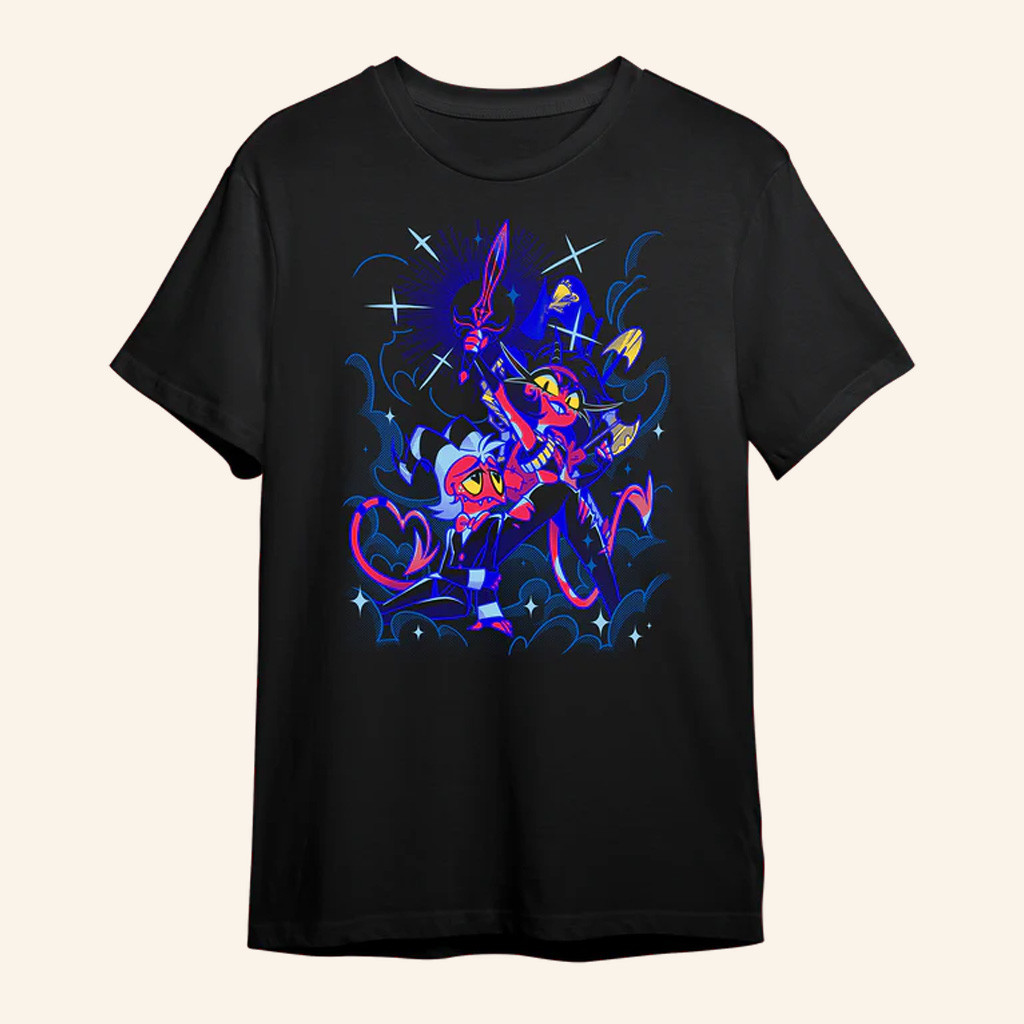 Vivziepop Merch Moxxie And Millie Battle Dressed T-Shirt Helluva Boss Merch Fan Gifts Vivziepop Merch Moxxie And Millie Battle Dressed T-Shirt Helluva Boss Merch Fan Gifts