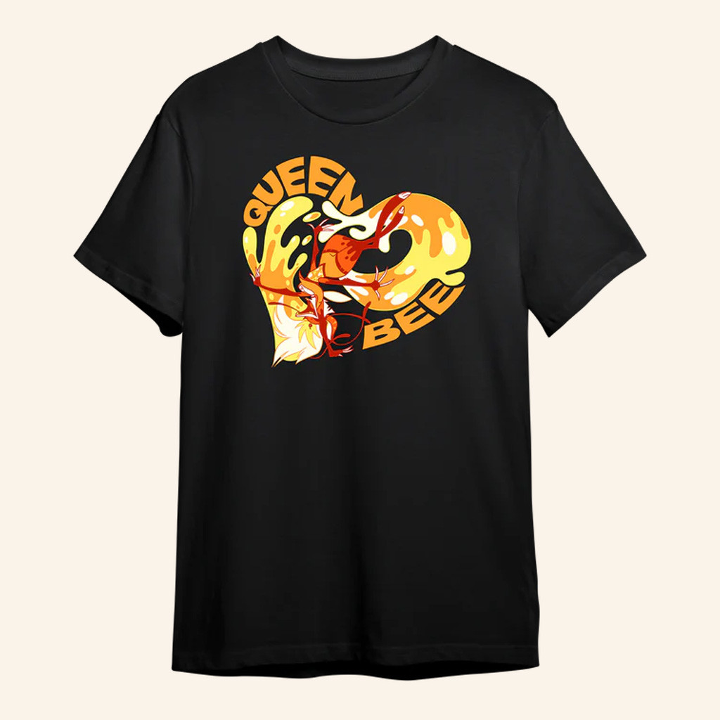 Vivziepop Merch Queen Bee Beelzebub Black T-Shirt Xmas Presents For Her Vivziepop Merch Queen Bee Beelzebub Black T-Shirt Xmas Presents For Her