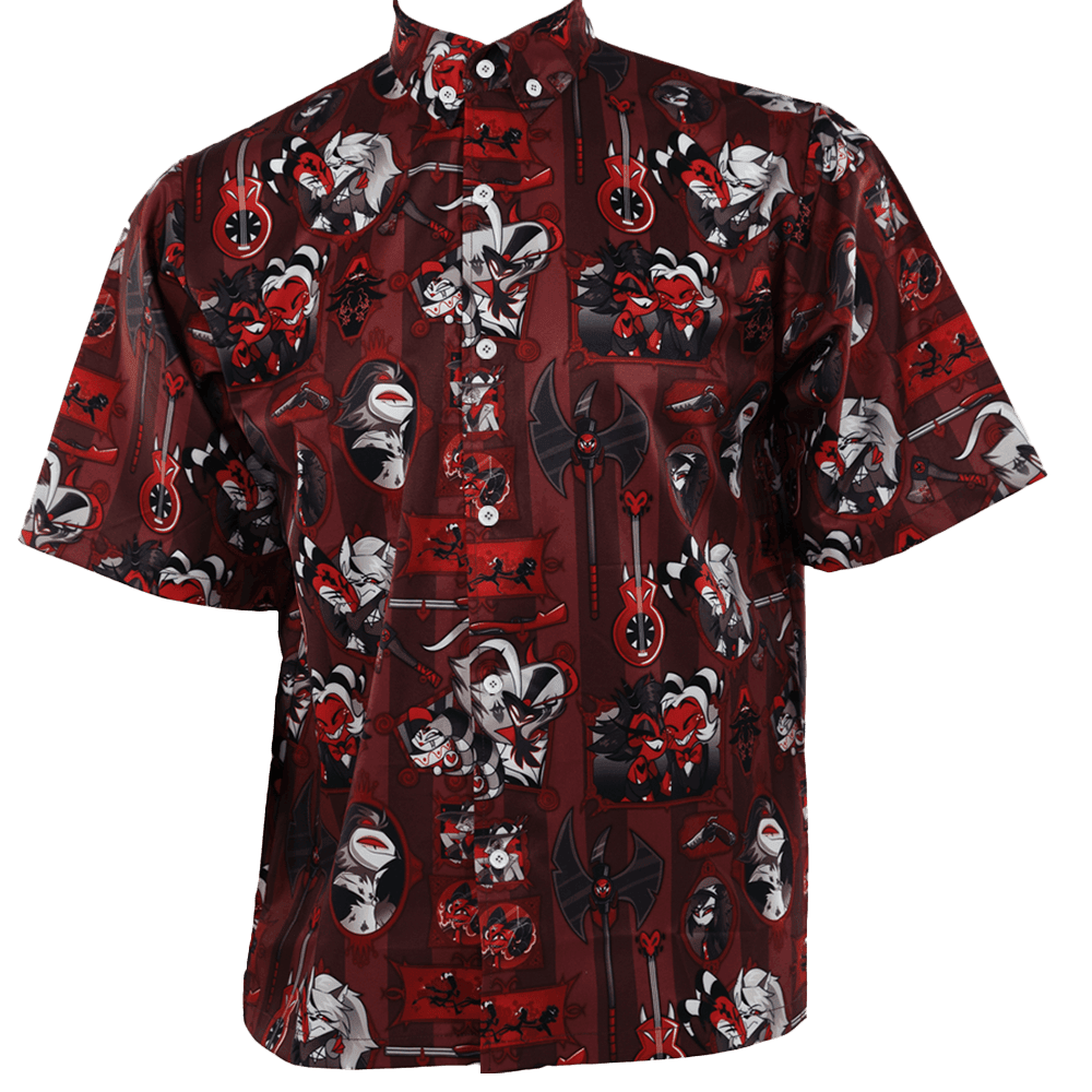 Vivziepop New Merch Button Up Shirt Hazbin Hotel Merch Birthday Gift for Husband Vivziepop New Merch Button Up Shirt Hazbin Hotel Merch Birthday Gift for Husband