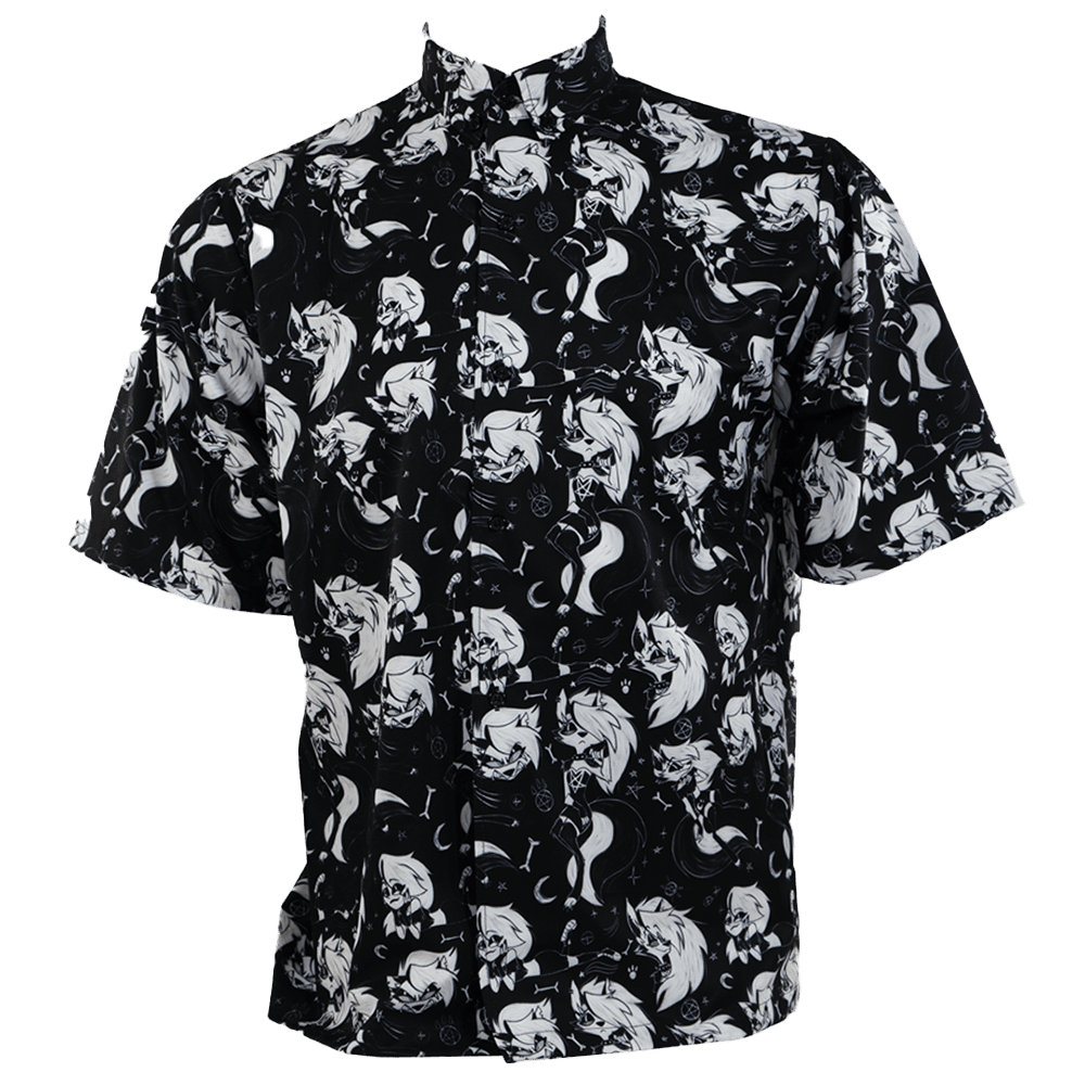 Vivziepop New Merch Button Up Shirt Hazbin Hotel Merchandise Christmas Gift for Him