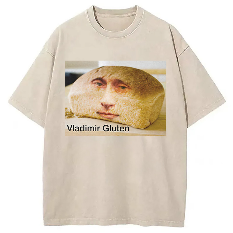 Vladimir Gluten Washed T-Shirt Cool Urban Street Style Shirt Gifts For BFF