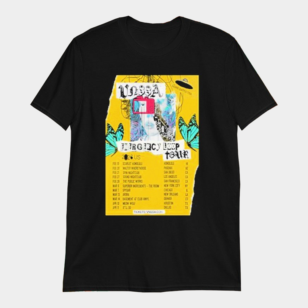 VNSSA Emergency Loop Tour Dates 2026 T-Shirt VNSSA Merch Gifts For Music Lovers