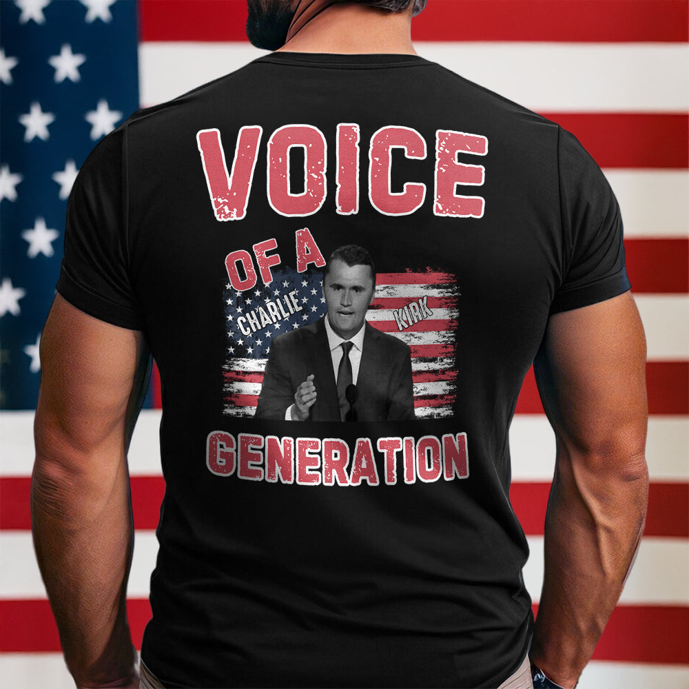 Voice Of A Generation Charlie Kirk Back Shirt Gift for Charlie Kirk Supporters