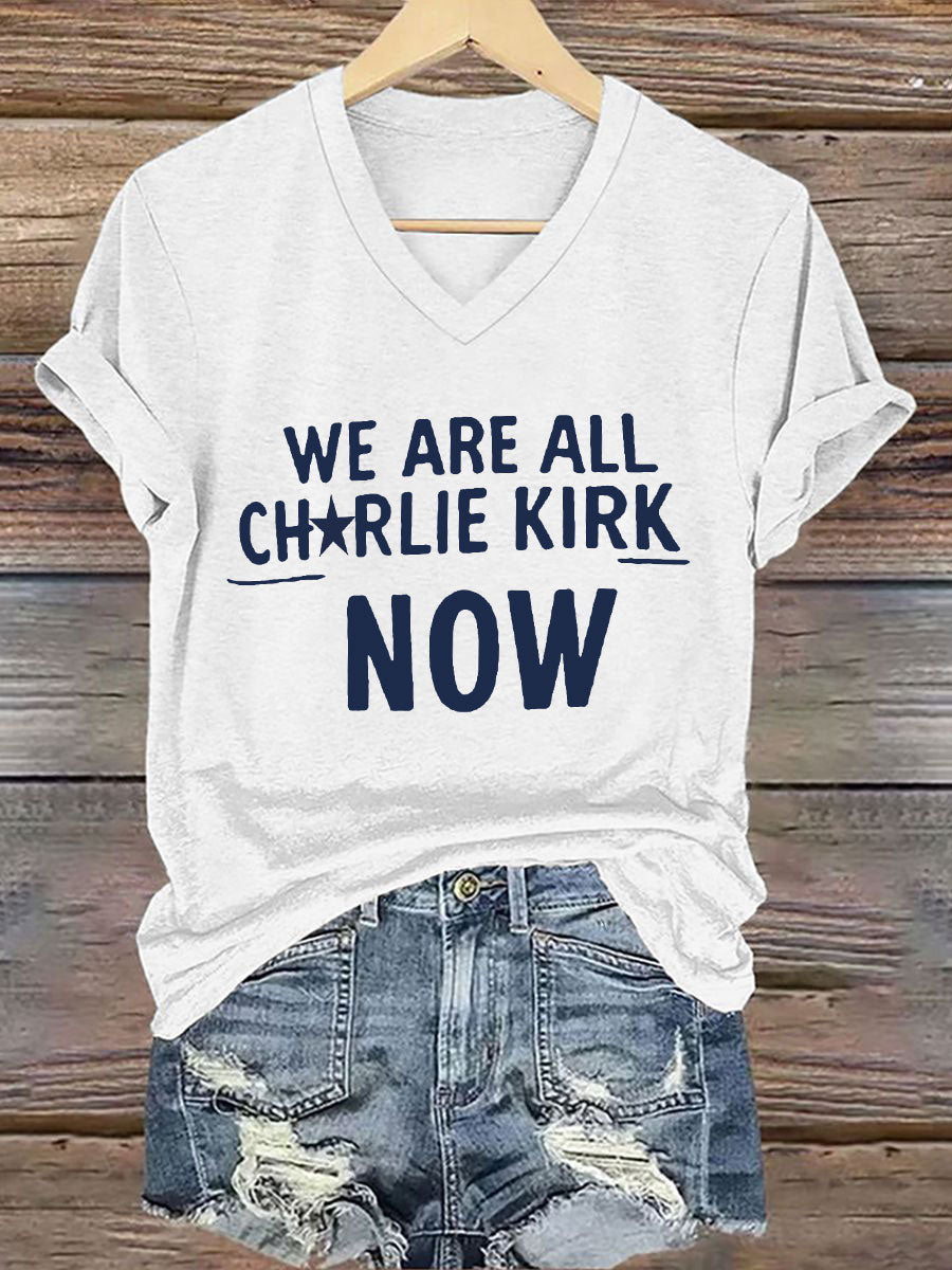 Voice Of Freedom Printed Casual T Shirt White Charlie Kirk Maga