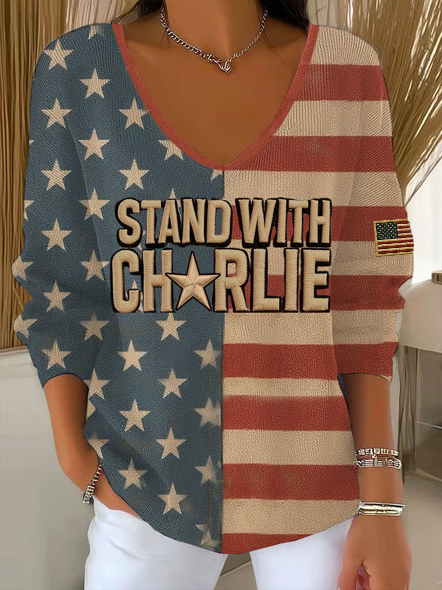 Voice Of Freedom Printed Casual Top As Picture Tpusa Freedom Merch