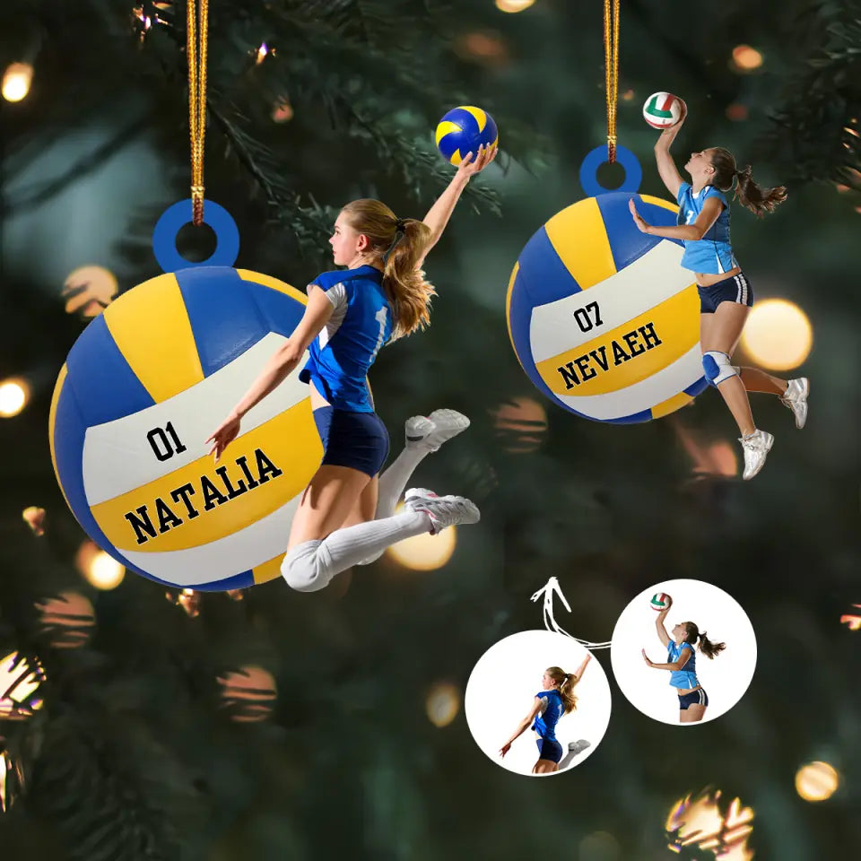 Volleyball Player Personalized Custom Photo Mica Ornament Christmas Gift For Volleybal