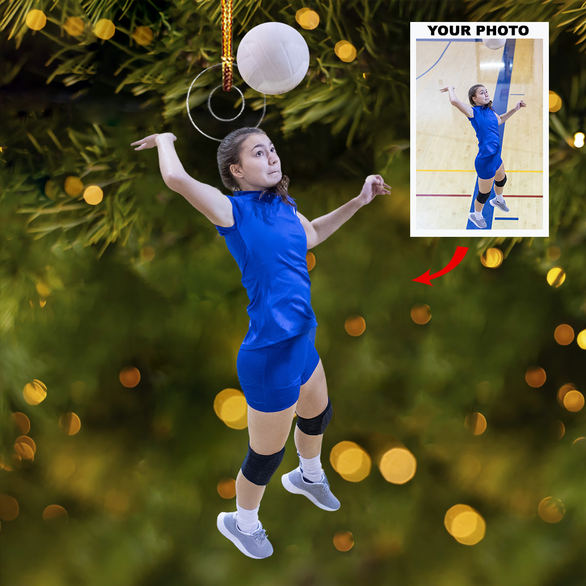 Volleyball Player Personalized Photo Mica Ornament Christmas Gift For Volleyball Playe