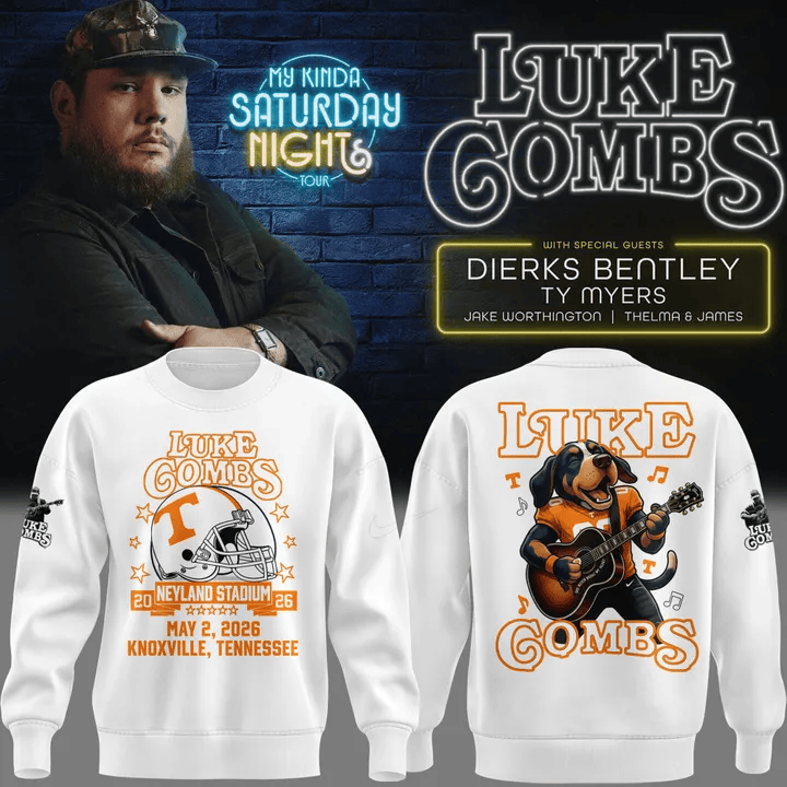 Vols x Luke Combs My Kinda Saturday Night Tour 2026 Sweatshirt Neyland Stadium Clothing Fans Gear