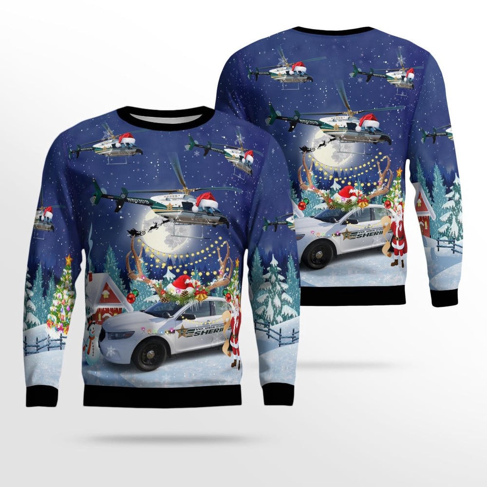 Volusia County Sheriff Bell 07 Ford Police Interceptor Christmas AOP Ugly Sweater Gift For Christmas