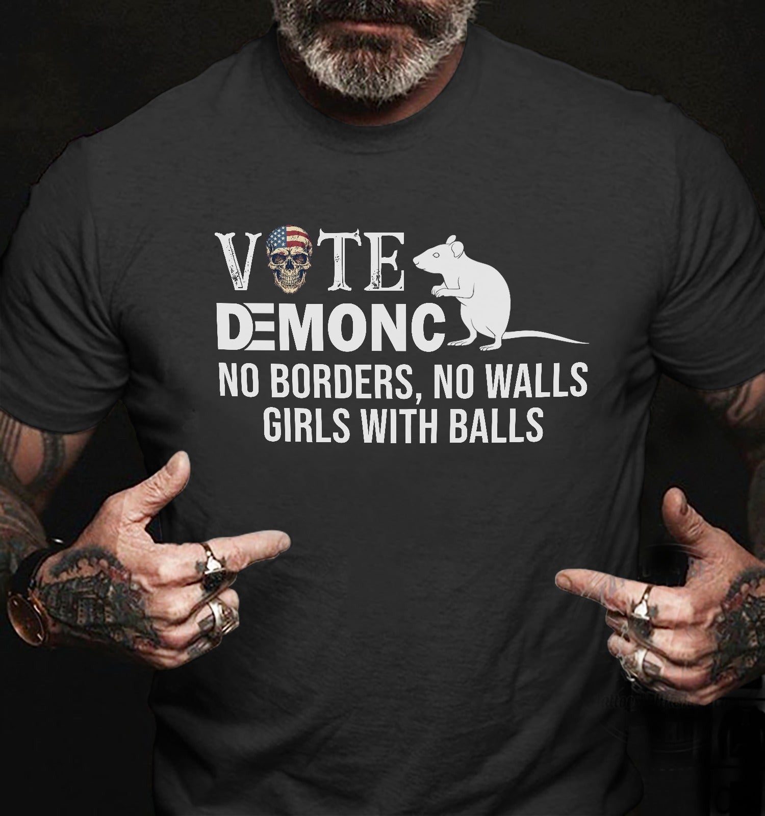 Vote Demons No Borders No Walls Girls With Balls T-Shirt Funny Anti Democrat Shirt