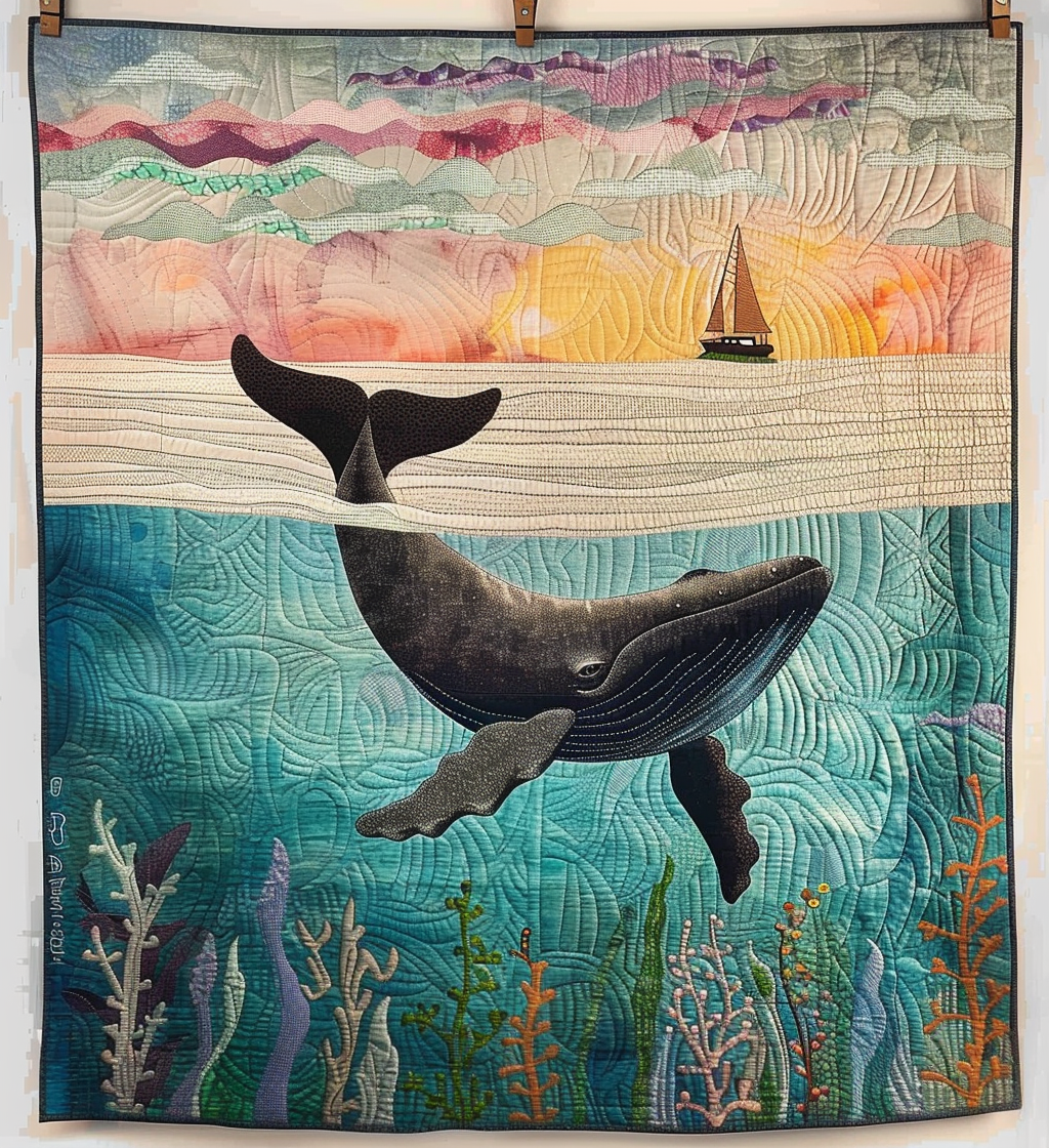 Voyager of the Vast Quilted Blanket Whale Gifts For Adults