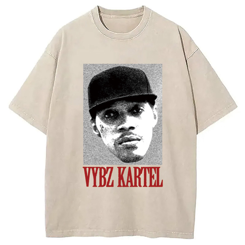 Vybz Kartel Washed T-Shirt Soft Comfortable Daily T Shirt Gifts For Sister