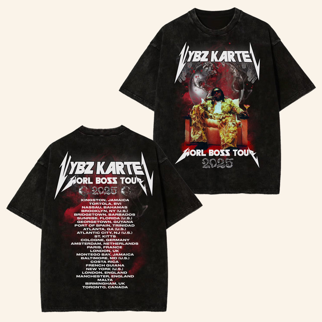Vybz Kartel World Merch Worl Boss Tour T-Shirt Gifts For Fans Vybz Kartel World Merch Worl Boss Tour T-Shirt Gifts For Fans
