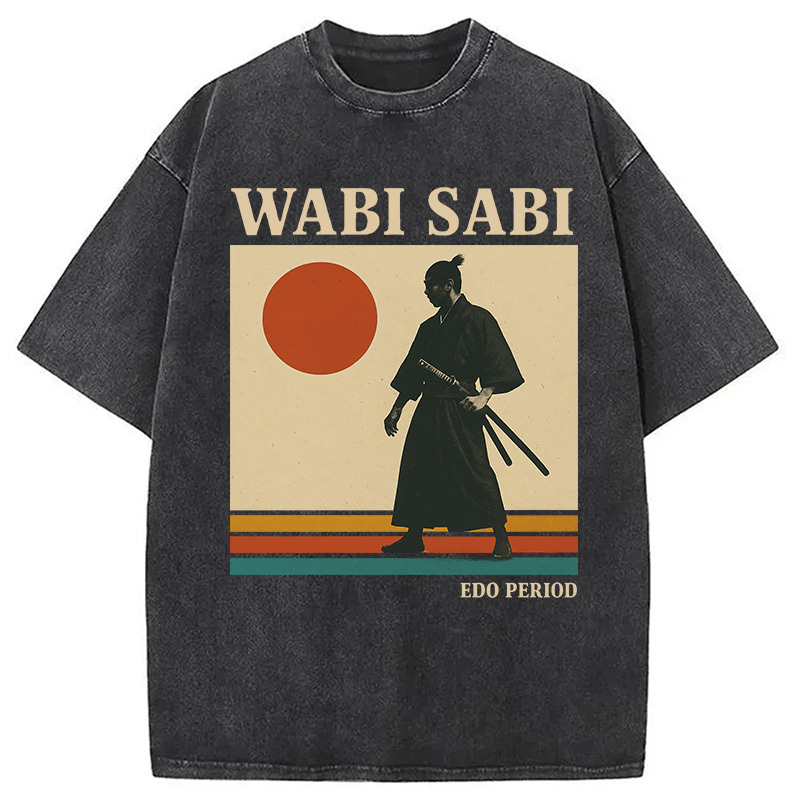 Wabi Sabi Samurai Washed T-Shirt Funny Graphic Gift For Friends Gifts For Sister
