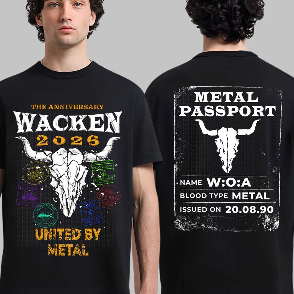 Wacken Open Air 2026 Festival The Anniversary Merch Metal Passport T-Shirt Music Festival Fan Merch