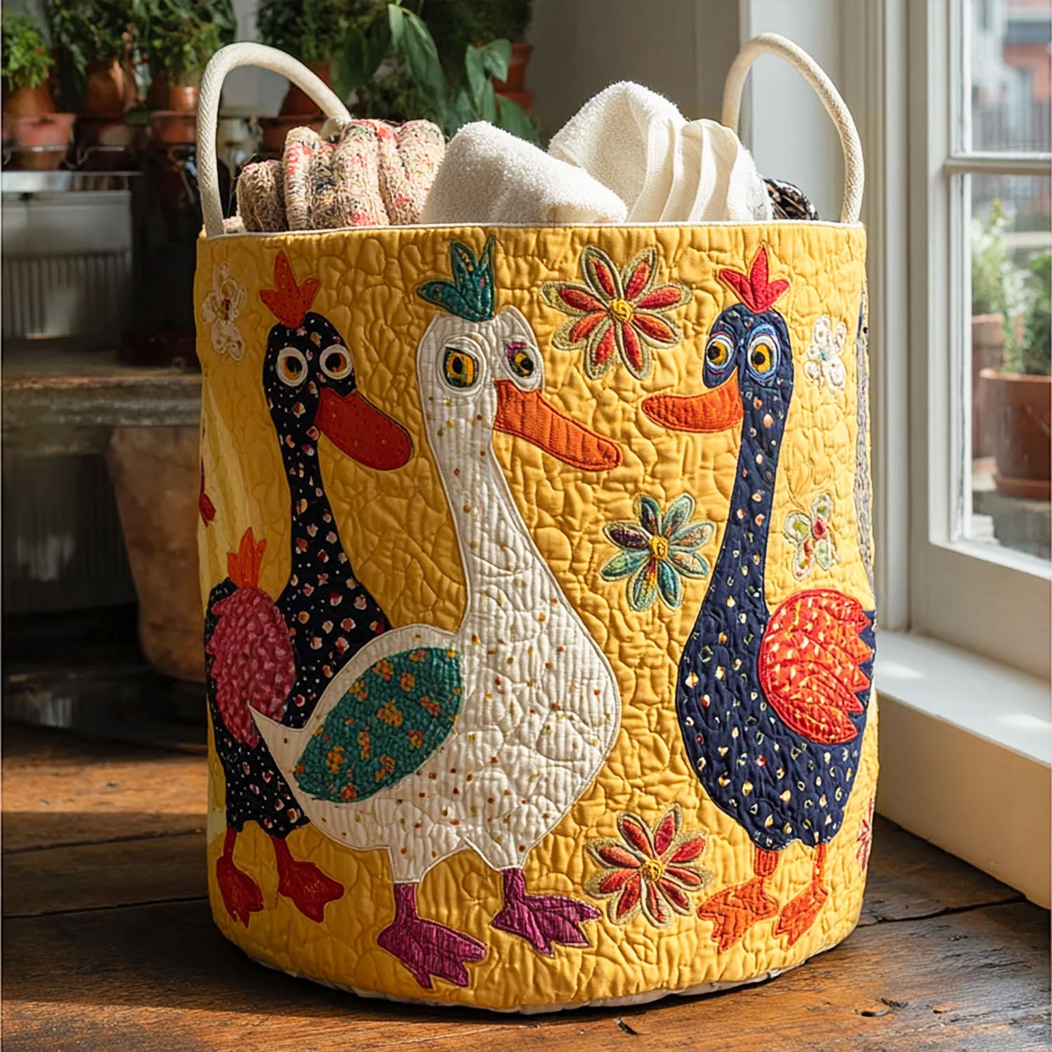 Waddle Wonder Quilted Laundry Basket Halloween Merch Gift