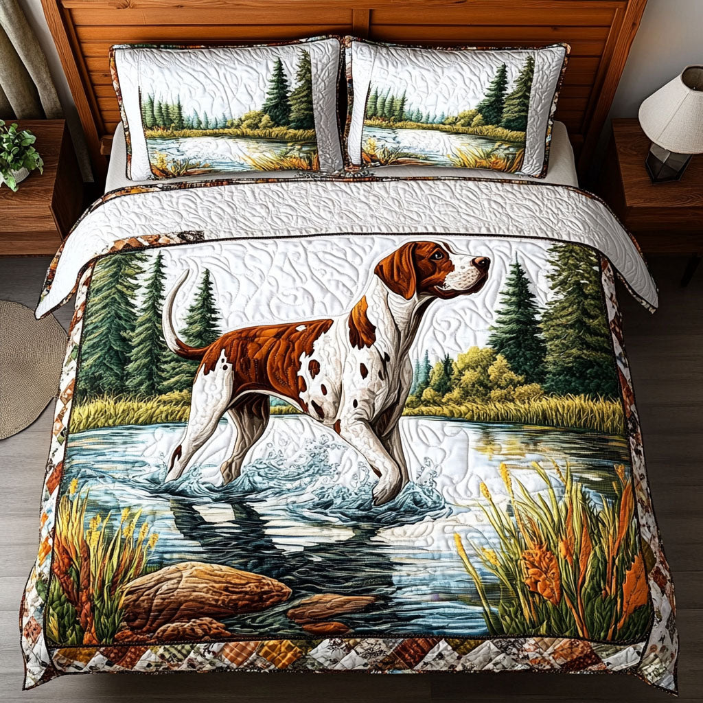 Wading GSP Quilted Bedding Set Holiday Duvet Covers Perfect Gift For Dog Lovers