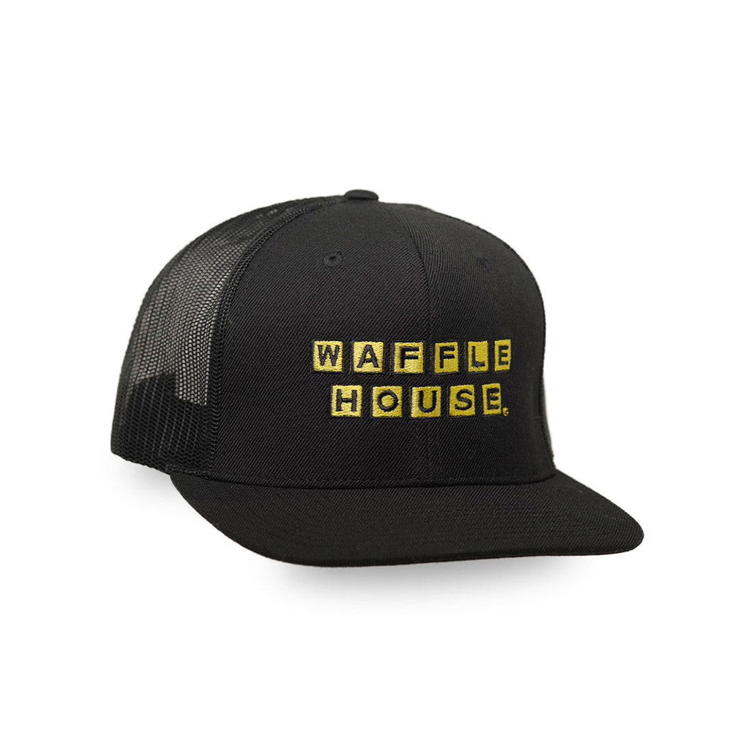 Waffle House Hat Embroidered Black Trucker Hat Gift Ideas For Him Waffle House Hat Embroidered Black Trucker Hat Gift Ideas For Him
