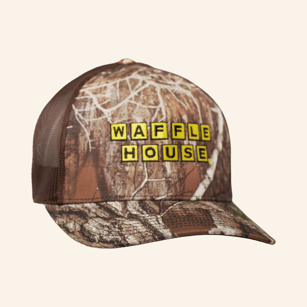 Waffle House Merch Waffle House Camo Trucker Hat Embroidered Xmas Gifts For Husband Waffle House Merch Waffle House Camo Trucker Hat Embroidered Xmas Gifts For Husband
